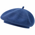Basco taglia unica in tessuto blu effetto velluto - stile classico