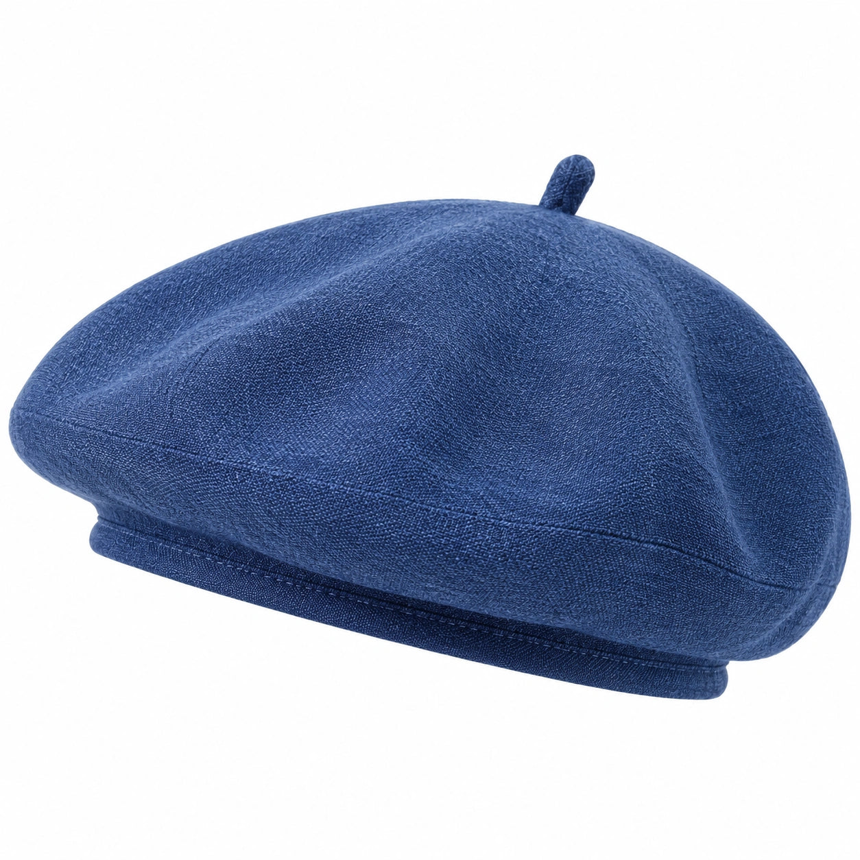 Basco taglia unica in tessuto blu effetto velluto - stile classico