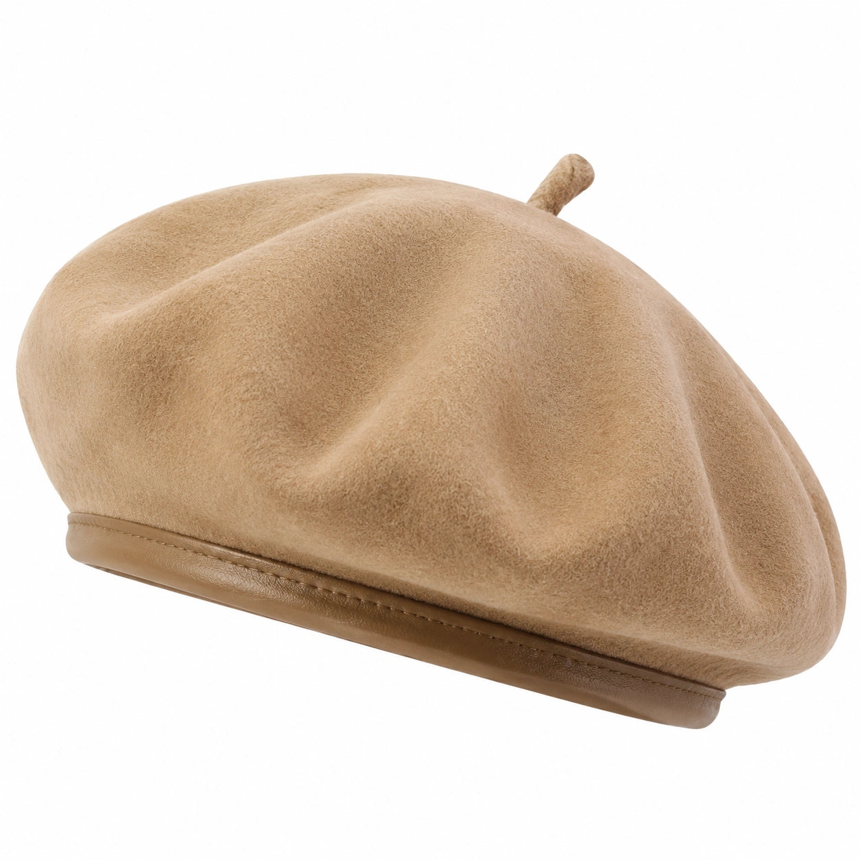 Basco taglia unica beige in materiale sintetico effetto scamosciato stile classico