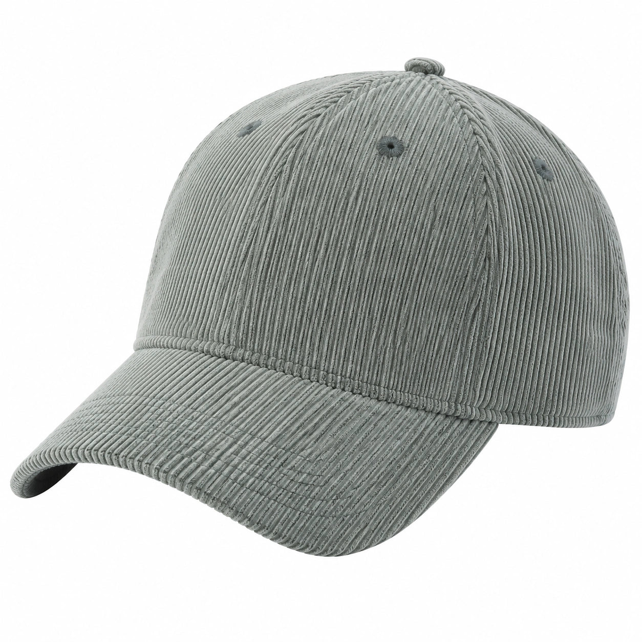 Cappellino da baseball taglia unica in velluto a coste grigio - visiera curva stile casual