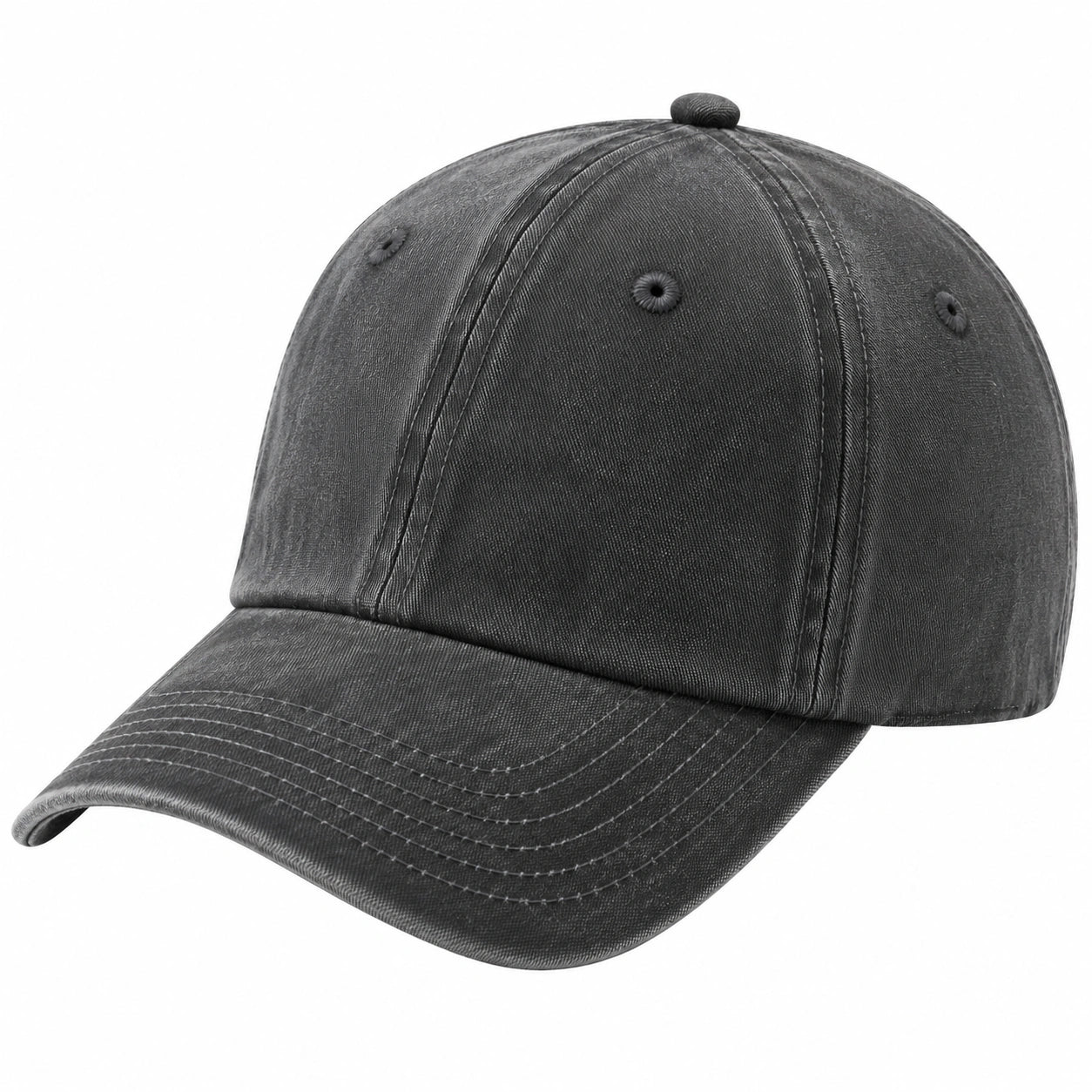 Cappellino da baseball taglia unica in tessuto grigio scuro con visiera curva stile casual