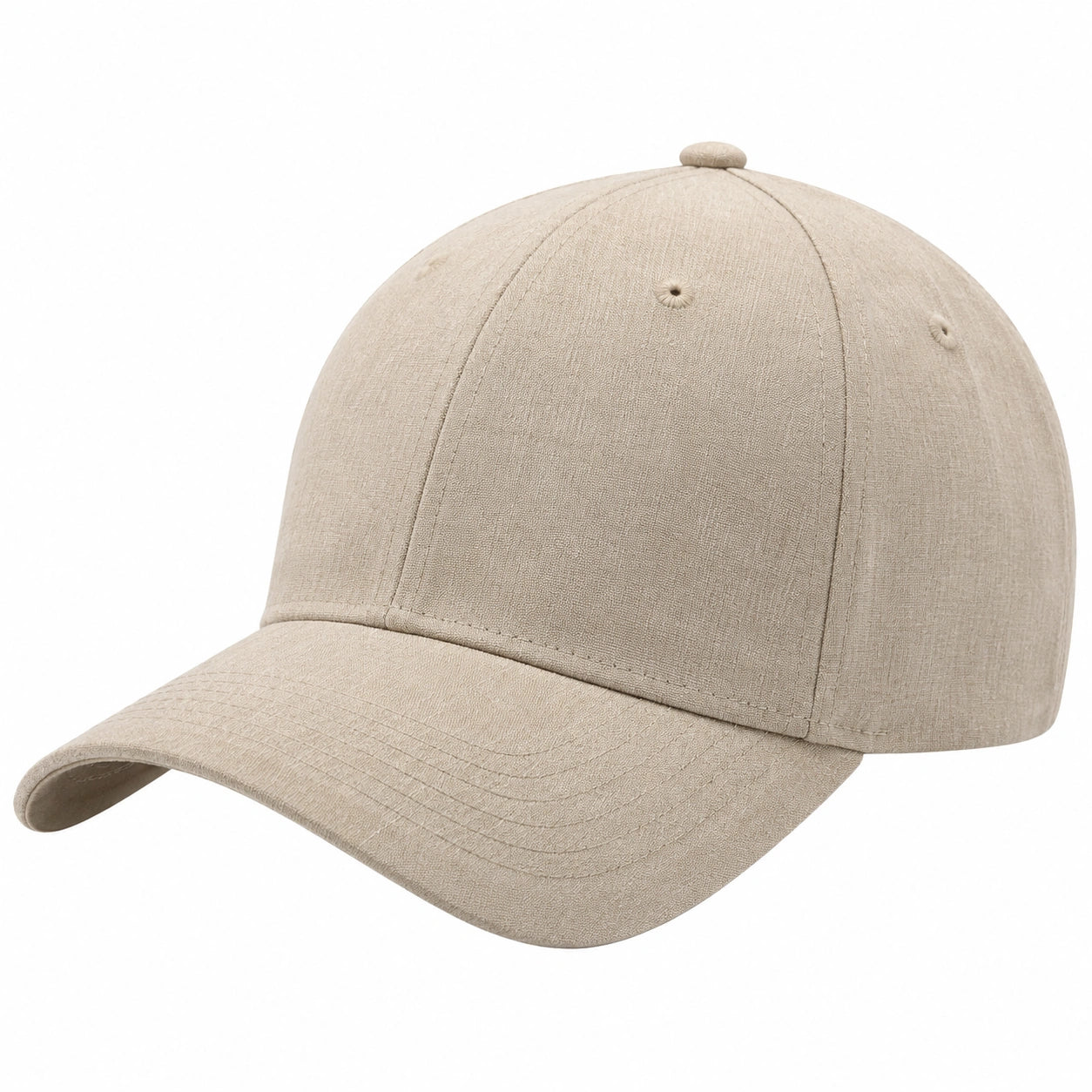 Cappellino da baseball taglia unica in tessuto beige - visiera curva stile casual