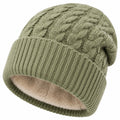 Berretto in maglia taglia unica verde salvia con fodera calda stile casual invernale