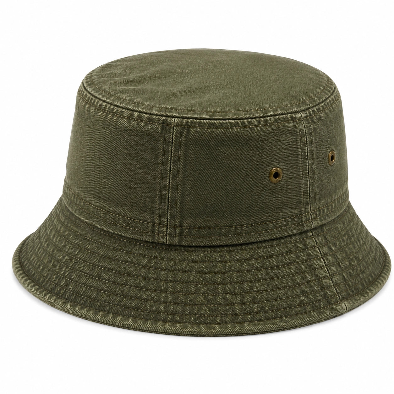 Cappello pescatore taglia unica in tessuto effetto cerato verde oliva - stile casual