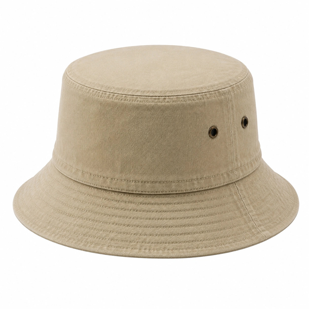 Cappello pescatore taglia unica in cotone beige con tesa ampia