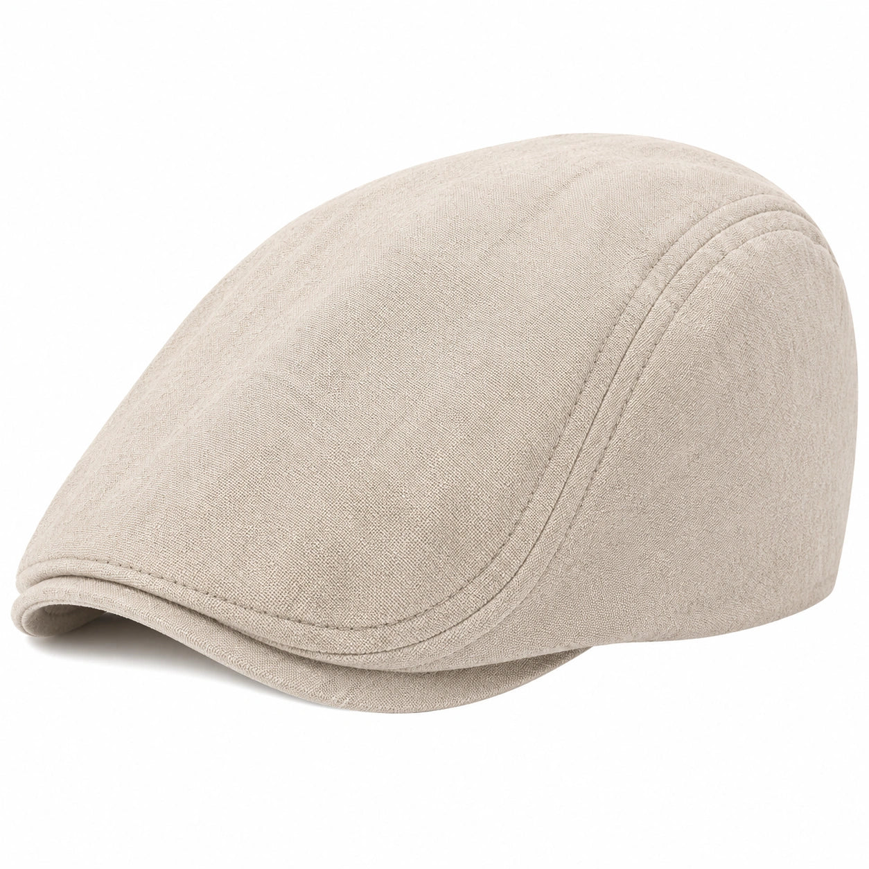 Coppola piatta taglia unica in tessuto beige per uso quotidiano stile classico