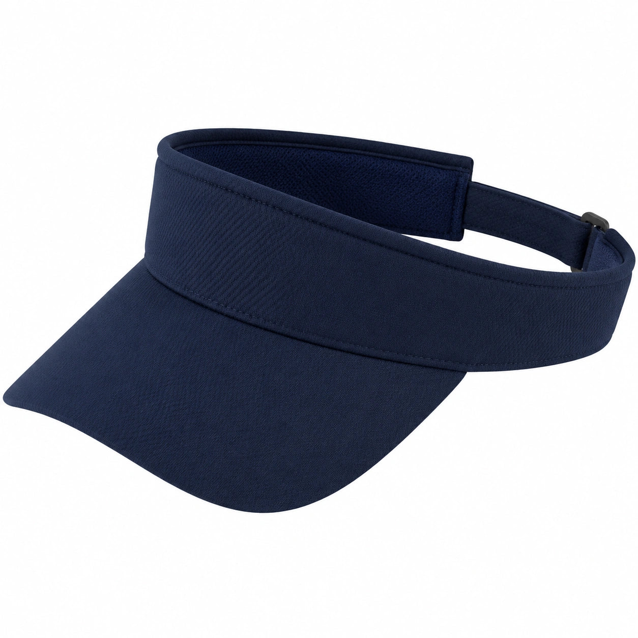 Visiera sportiva taglia unica in tessuto blu navy regolabile