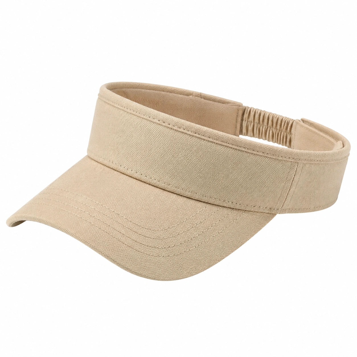 Visiera parasole taglia unica in tessuto beige con fascia elastica